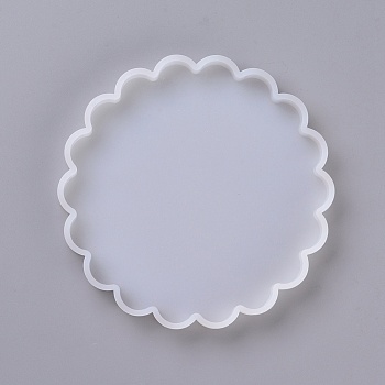 Silicone Molds, Resin Casting Molds, For UV Resin, Epoxy Resin Jewelry Making, Flat Round, White, 146x14mm