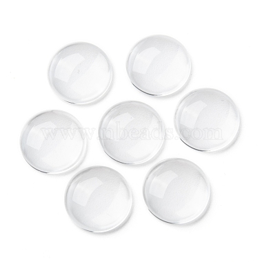 10-25mm Clear Glass Cabachons Round Glass Round Flat  Tiles 