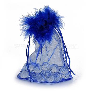 Blue Rectangle Organza Bags