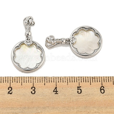 Brass Pave Shell Pendants(KK-G490-40P)-3