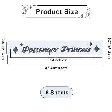 Pegatinas autoadhesivas de princesa de pasajeros de pvc para coche(STIC-WH0013-11D)-2