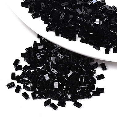 Black Rectangle Glass Beads