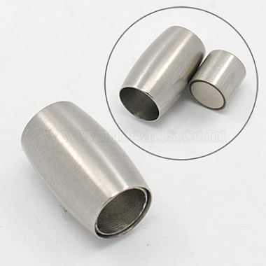 Matte 304 Stainless Steel Magnetic Clasps with Glue-in Ends(STAS-K007-18)-2