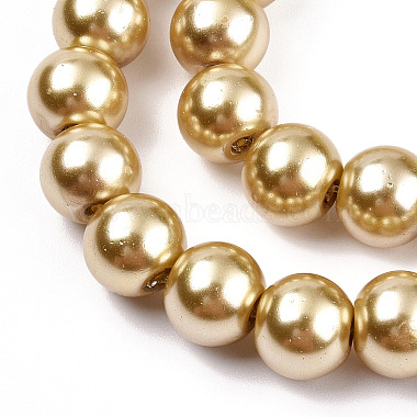 Baking Painted Pearlized Glass Pearl Round Bead Strands(HY-Q330-8mm-11A)-3