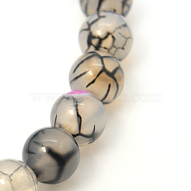 10mm LightGrey Round Striped Agate Beads