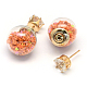 Girl's Double Sided Glass Ball Stud Earrings(X-EJEW-R104-09K)-1