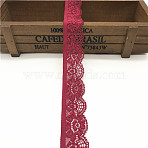 Lace Trim, Polyester Silk Elastic Ribbon, For Sewing Decoration, Indian Red, 1 inch(25mm)(OCOR-WH0032-34M)