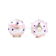 Spot Pattern Opaque ABS Plastic Imitation Pearl Enamel Beads, Round, Blue Violet, 11.5~12mm, Hole: 2mm(KY-G020-02B)