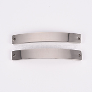 201 Stainless Steel Link Connectors, Laser Cut, Rectangle, Stainless Steel Color, 6x40.5x1.5mm, Hole: 1.2mm(STAS-Q242-033P)