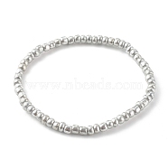 Electroplate Round Glass Seed Bead Stretch Bracelets, Silver Plated, Inner Diameter: 2-3/8 inch(6cm)(BJEW-JB06328-02)
