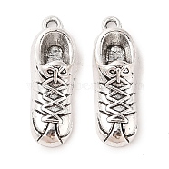 Tibetan Style Zinc Alloy Pendants, Sneakers, Lead Free & Cadmium Free, Antique Silver, 27.3x9x7.5mm, Hole: 1.5mm(X-TIBEP-R334-209AS-RS)