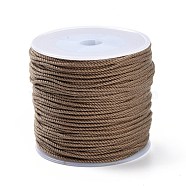 Macrame Cotton Cord, Braided Rope, with Plastic Reel, for Wall Hanging, Crafts, Gift Wrapping, Tan, 1.2mm, about 49.21 Yards(45m)/Roll(OCOR-B002-01A-20)