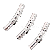 Unicraftale 304 Stainless Steel Bayonet Clasps, Stainless Steel Color, 30x6mm, Hole: 3mm, 6sets/box(STAS-UN0012-70)