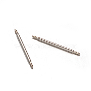 Stainless Steel Double Flanged Spring Bar Watch Strap Pins, Stainless Steel Color, 25x1.2mm(STAS-M231-07)