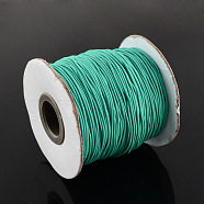 Round Elastic Cord, with Nylon Outside and Rubber Inside, Light Sea Green, 1mm, about 109.36 yards(100m)/roll(EC-R001-1mm-034A)