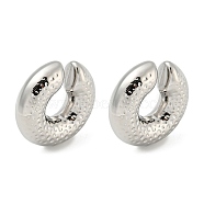 304 Stainless Steel Cuff Earrings, C-Shaped Jewelry for Women, Stainless Steel Color, 30x10mm(EJEW-G377-04A)