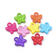Opaque Acrylic Pendants, Butterfly, Mixed Color, 16x16x5mm, Hole: 3mm, about 915pcs/500g(SACR-Q190-77)