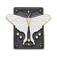 Butterfly Talking Board Enamel Pins, Alloy Brooches for Backpack Clothes, Black, 49x50mm(PW-WG60037-02)