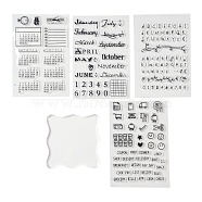 Silicone Stamps, for DIY Scrapbooking, Photo Album Decorative, Cards Making, Stamp Sheets, Clear, 10~21.5x10~20cm, 1pc, 10~21.5x10~20cm, 1pc, 10~21.5x10~20cm, 1pc, 10~21.5x10~20cm, 1pc, 10x10x1cm, 1pc(DIY-PH0019-05)