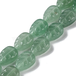Natural Green Aventurine Beads Strands, Leaf, 14~14.5x10~10.5x5.5~6mm, Hole: 1.2mm, about 15pcs/strand, 8.43''(21.4cm)(G-M418-A03-01)