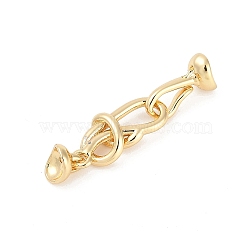 Brass Hook and S-Hook Clasps, Real 18K Gold Plated, 32x8.5mm(KK-U043-19G)