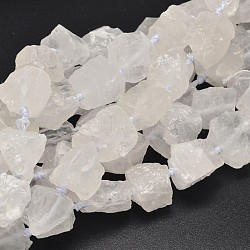 Nuggets Natural Quartz Crystal Beads Strands, Rock Crystal Beads, 16~28x9~20x10~25mm, Hole: 1mm, about 16~17pcs/strand, 15.5 inch(G-F289-29)
