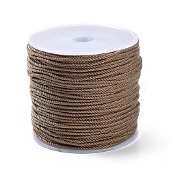 Macrame Cotton Cord, Braided Rope, with Plastic Reel, for Wall Hanging, Crafts, Gift Wrapping, Tan, 1.2mm, about 54.68 Yards(50m)/Roll(OCOR-B002-01A-20)