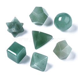 Natural Green Aventurine Beads, No Hole/Undrilled, Chakra Style, for Wire Wrapped Pendant Making, 3D Shape, Round & Cube & Triangle & Merkaba Star & Bicone & Octagon & Polygon, 13.5~21x13.5~22x13.5~20mm(G-Q999-005)