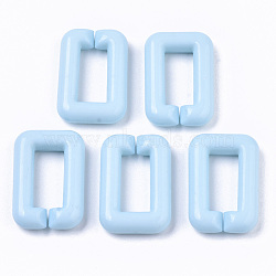 Opaque Acrylic Linking Rings, Quick Link Connectors, For Jewelry Cross Chains Making, Rectangle, Light Sky Blue, 30x20x6mm, Inner Diameter: 8x18mm, about 210pcs/500g(SACR-R248-03D)
