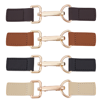 WADORN 4Sets 4 Colors Imitation Leather Toggle Buckle, Snap Toggle Closure Button, with Alloy Findings, for Bag, Sweater, Jacket, Coat, DIY Sewing Crafts Accessories, Mixed Color, 13x2cm, 1set/color