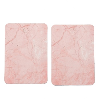 Paper Earring Display Cards, Rectangle with Marble Pattern, Salmon, 7.2x5.1x0.04cm, 100pcs/bag