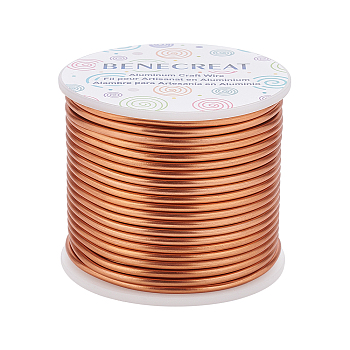 BENECREAT Matte Round Aluminum Wire, Dark Salmon, 10 Gauge, 2.5mm, 24.5m/roll