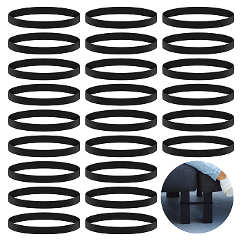 30Pcs Silicone Towel Bands for Beach Chairs, Black, 270x10x1mm