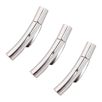 304 Stainless Steel Bayonet Clasps, Stainless Steel Color, 30x6mm, Hole: 3mm, 6sets/box