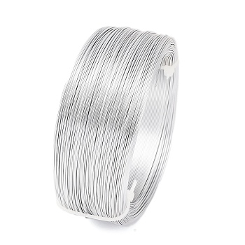 Aluminum Wire, Metallic Thread for Jewelry Making, Round, Silver, 0.7mm, 21 Gauge, about 656.17 Feet(200m)/Roll