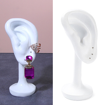Resin Imitation Ear Jewelry Display Stands, Earrings Storage Rack, Photo Props, White, 4.3x4x10.2cm