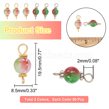 100Pcs 2 Colors Spray Painted Resin Connector Charms(FIND-AR0003-09)-2