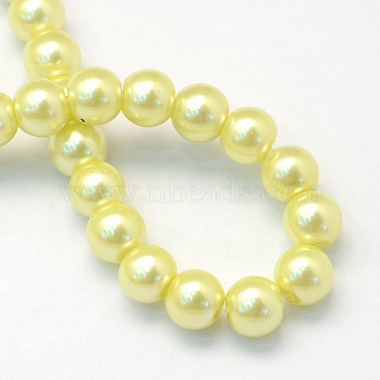 Baking Painted Pearlized Glass Pearl Round Bead Strands(HY-Q330-8mm-64)-2