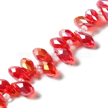 Electroplate Glass Faceted Teardrop Beads Strands(EGLA-D014-M)-4