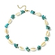 Natural Shell & Synthetic Turquoise Chip Beaded Necklace for Girl Women(NJEW-TA00115)-1