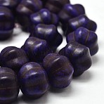 Dyed Synthetic Turquoise Bead Strands, Pumpkin, Midnight Blue, 12x8mm, Hole: 1mm, about 868pcs/1000g(G-M148-07-A)