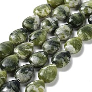 Natural Teardrop Xinyi Jade/Chinese Southern Jade Beads Strands, 17.5~18x13x6mm, Hole: 1.2mm, about 22pcs/strand, 15.24 inch(38.7cm)(G-L242-23)