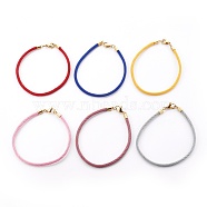 Braided Cotton Cord Bracelet Making, with 304 Stainless Steel Clasps, Golden, Mixed Color, 8-5/8 inch(21.8cm), 3mm(MAK-L018-03A-M-G)