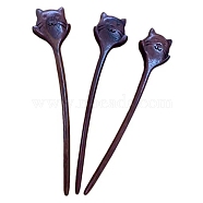 Wood Hair Sticks, Hair Accessories for Woman, Cat Shape, 180~200mm(PW-WG49391-03)