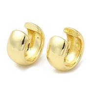 Rack Plating Brass Plain Band Cuff Earrings for Women, Cadmium Free & Lead Free, Real 18K Gold Plated, 11x12x6mm(EJEW-M222-07G)