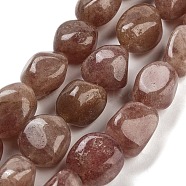 Natural Strawberry Quartz Beads Strands, Nuggets, Tumbled Stone, 16~21x14~18x9.5~14mm, Hole: 0.8mm, about 22~23pcs/strand, 15.75''~16.14''(40~41cm)
(G-Z061-A06-01)