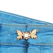 Alloy White Resin Jean Buttons Pins, Waist Tightener, Butterfly, Closure Sewing Fasteners for Garment Accessories, Golden, 16.5x36x4.5mm(BUTT-PW0001-05E)