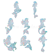 Waterproof PVC Colored Laser Stained Window Film Adhesive Stickers, Electrostatic Window Stickers, Mermaid Pattern, 12cm, 16pcs/set(DIY-WH0256-017)