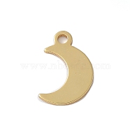 925 Sterling Silver Moon Charms, Golden, 11x7x0.8mm, Hole: 1.2mm(STER-M099-03G)