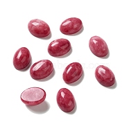 Dyed Natural Jade Cabochons, Oval, Crimson, 10x14x5~7mm(G-G975-01A-03)